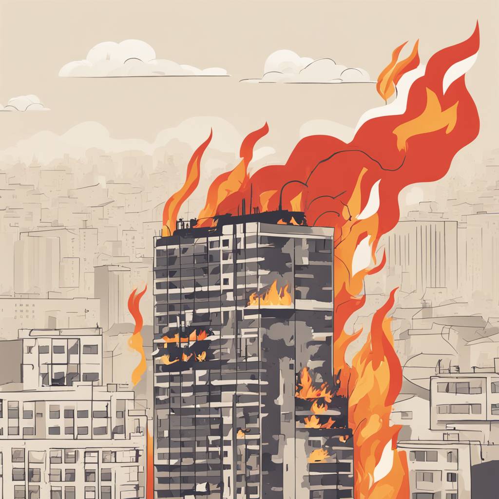 Pozar v Vjesnikovem neboticniku v Zagrebu povzrocil veliko skodo