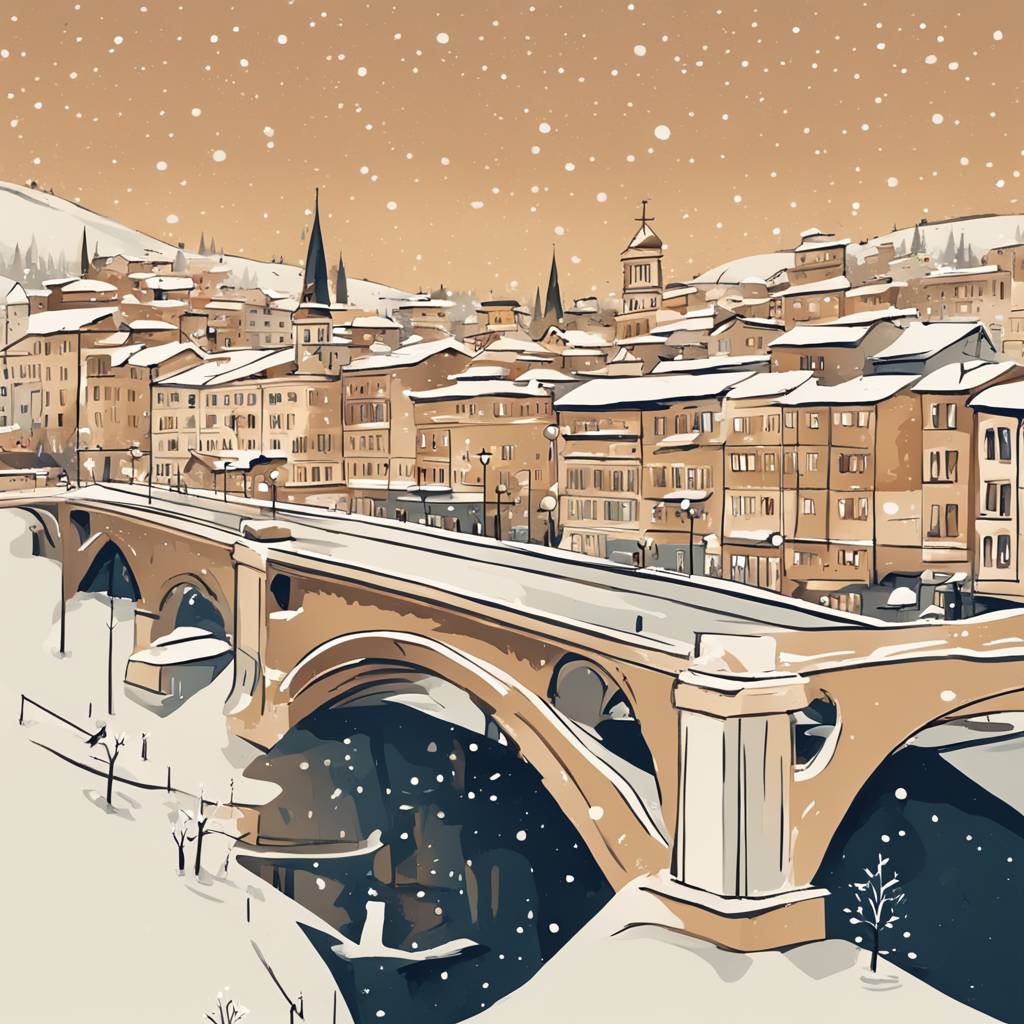 Sarajevo in Holiday Splendor: Illuminated Bridges and New Year's Decorations Adorn the City