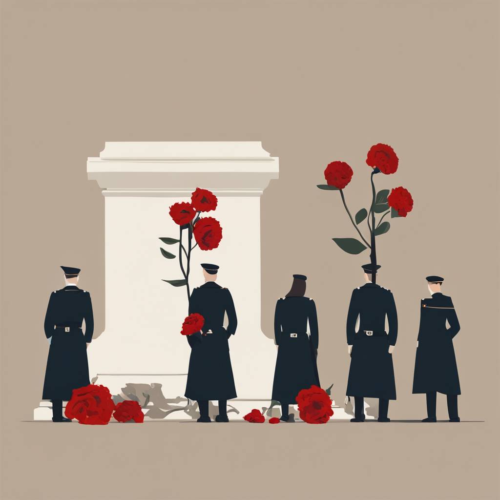 Laying Flowers at the Memorial Plaque to Zeta Patriots: Remembering the Execution of Innocents in 1943