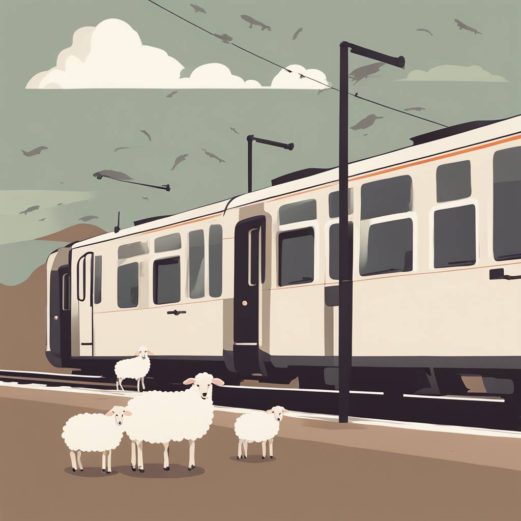 Необичан призор у Бару: Воз заустављен због стада оваца на прузи