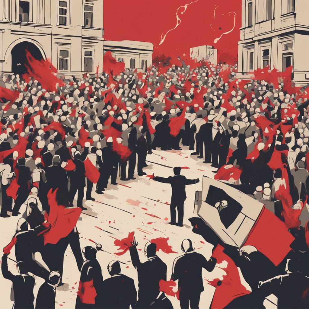 Opposition Protests in Albania: Demonstrators Throw Molotov Cocktails at Government Building