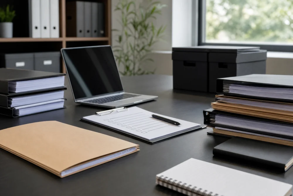 Ordner und Checkliste für die interne Prüfung von Förderunterlagen