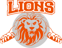 Athletic lion letters and mascot