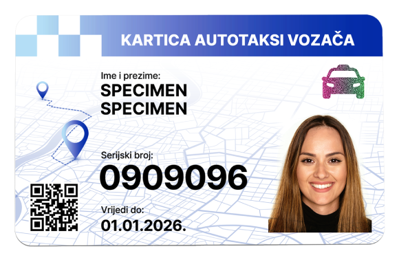 Kartica autotaksi vozača — rok 4.6.2026.