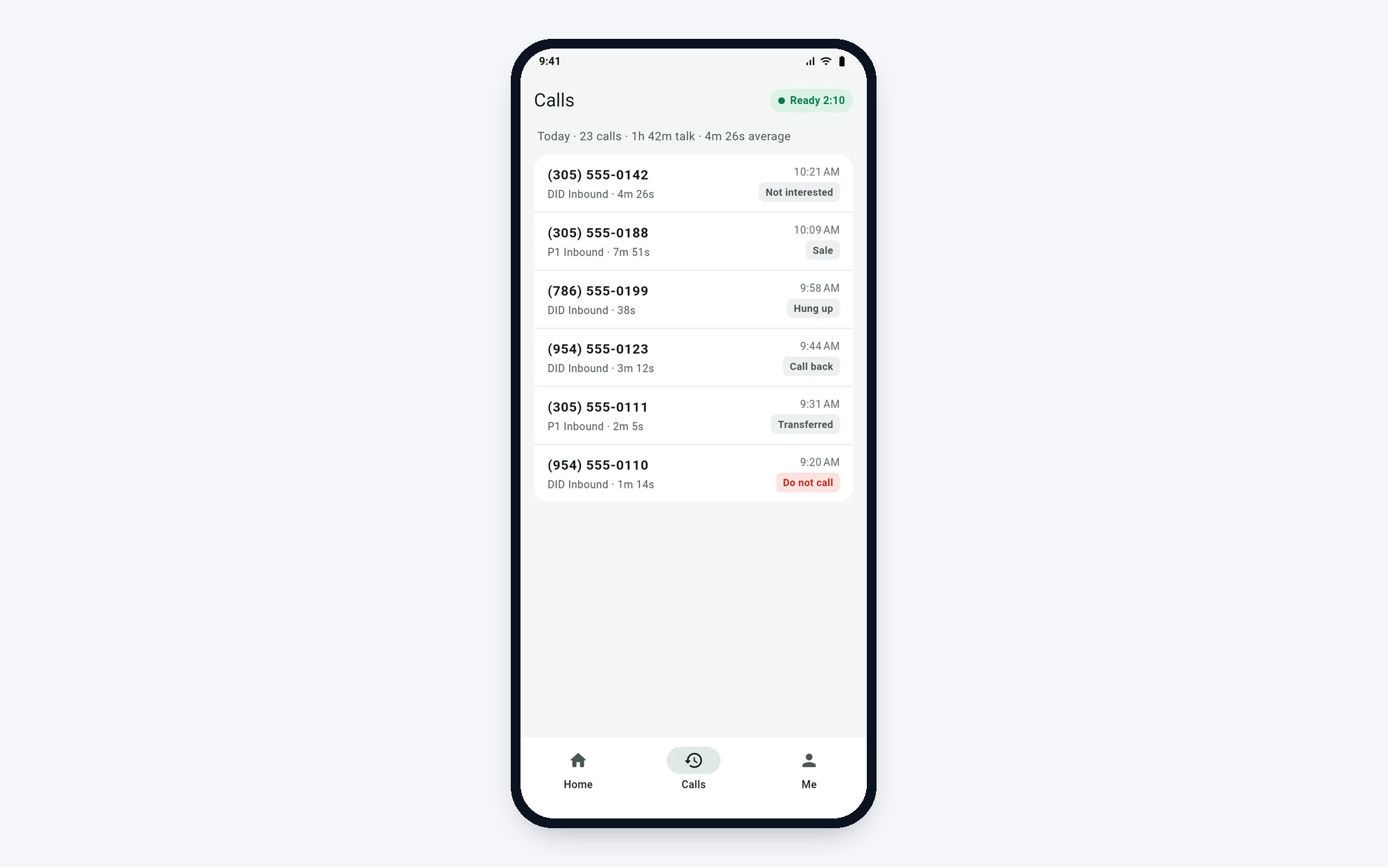 Calls: everything you did today