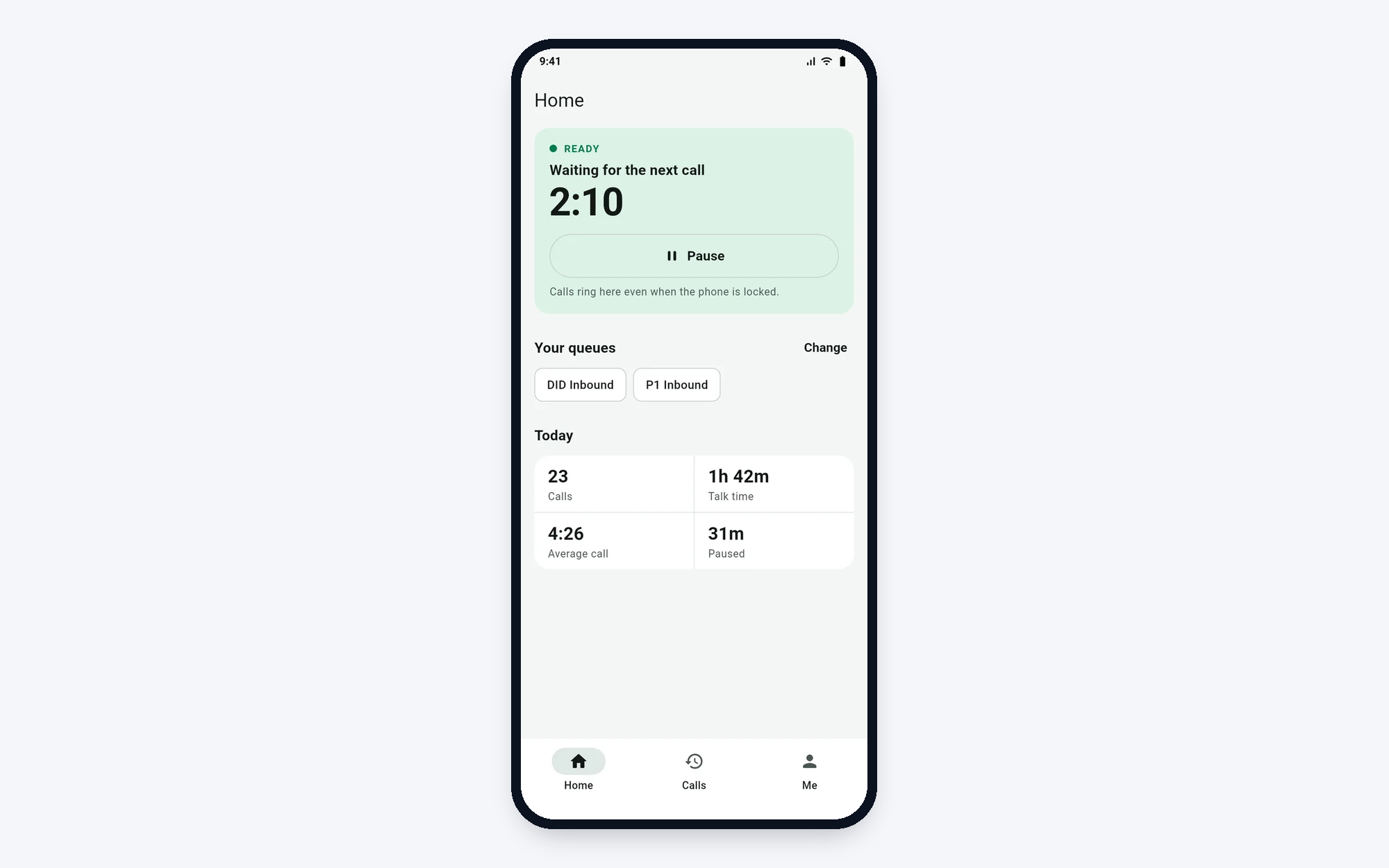 Home: you're ready and waiting for the next call