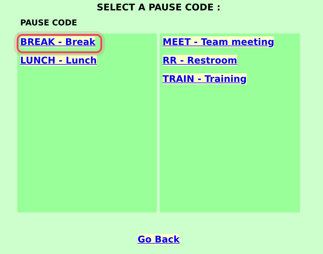Pick why you are pausing