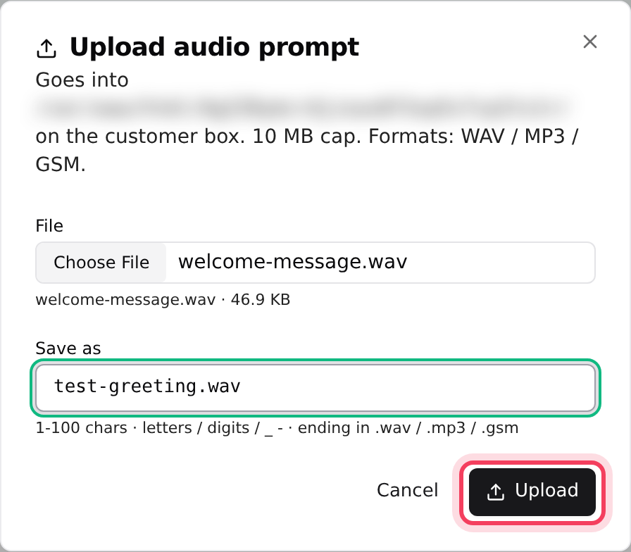 Uploading a recording