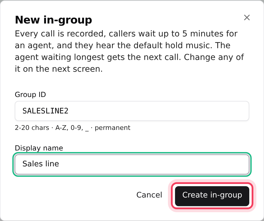 The New in-group window