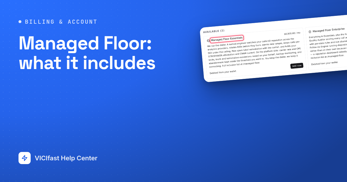 Managed Floor: what it includes