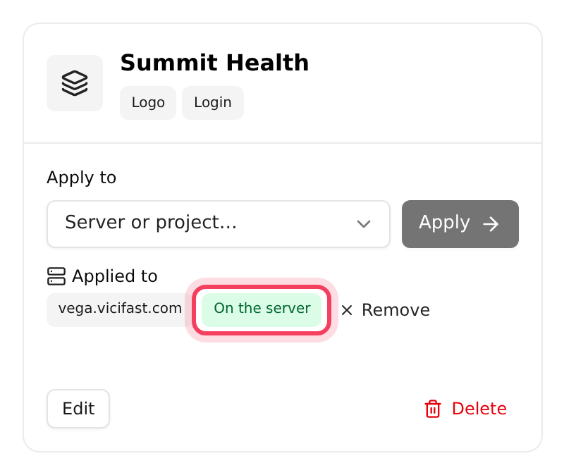 Applied to: each server and whether the pack has reached it