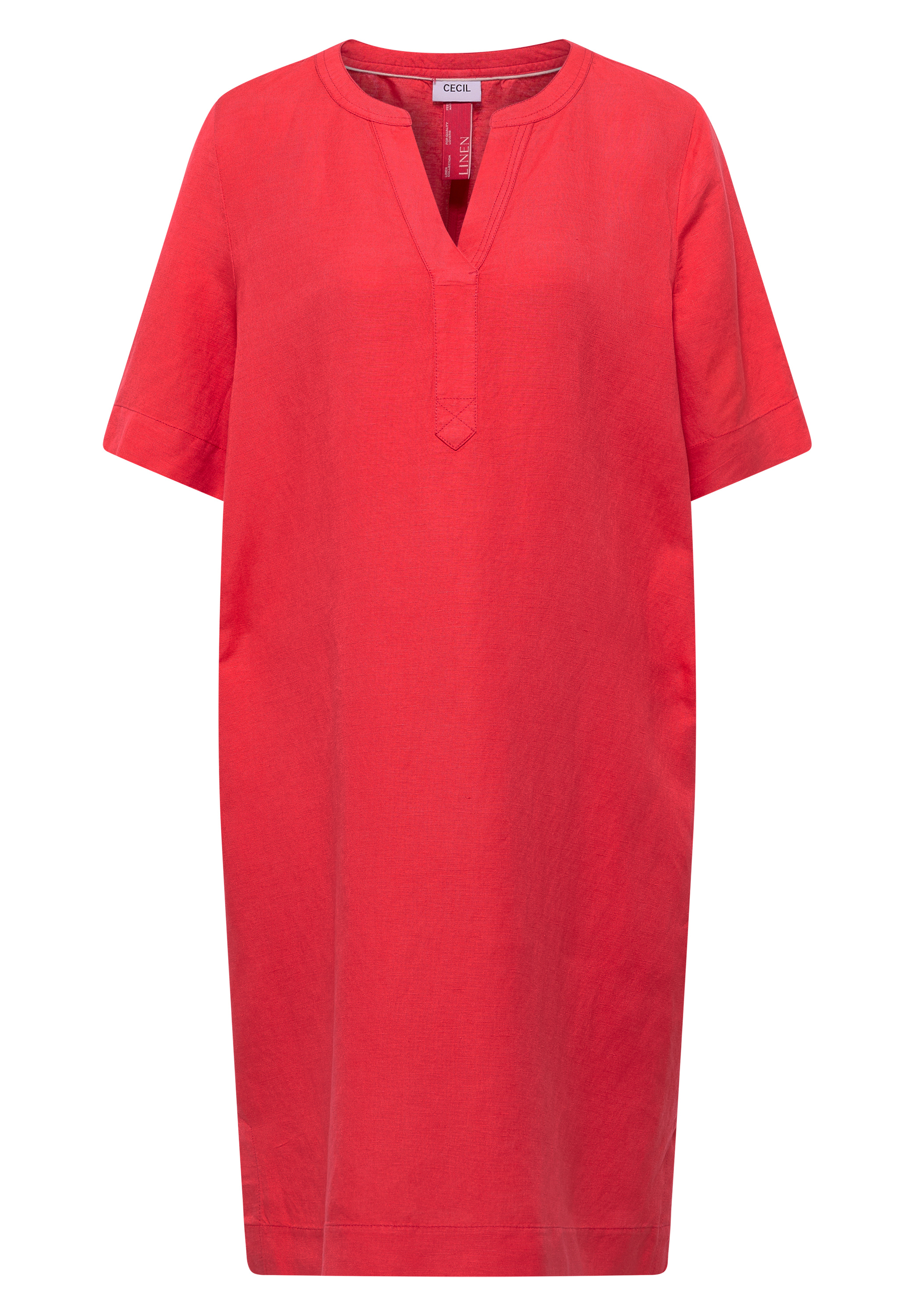 LI/CV_SOLID SPLIT NECK DRESS
