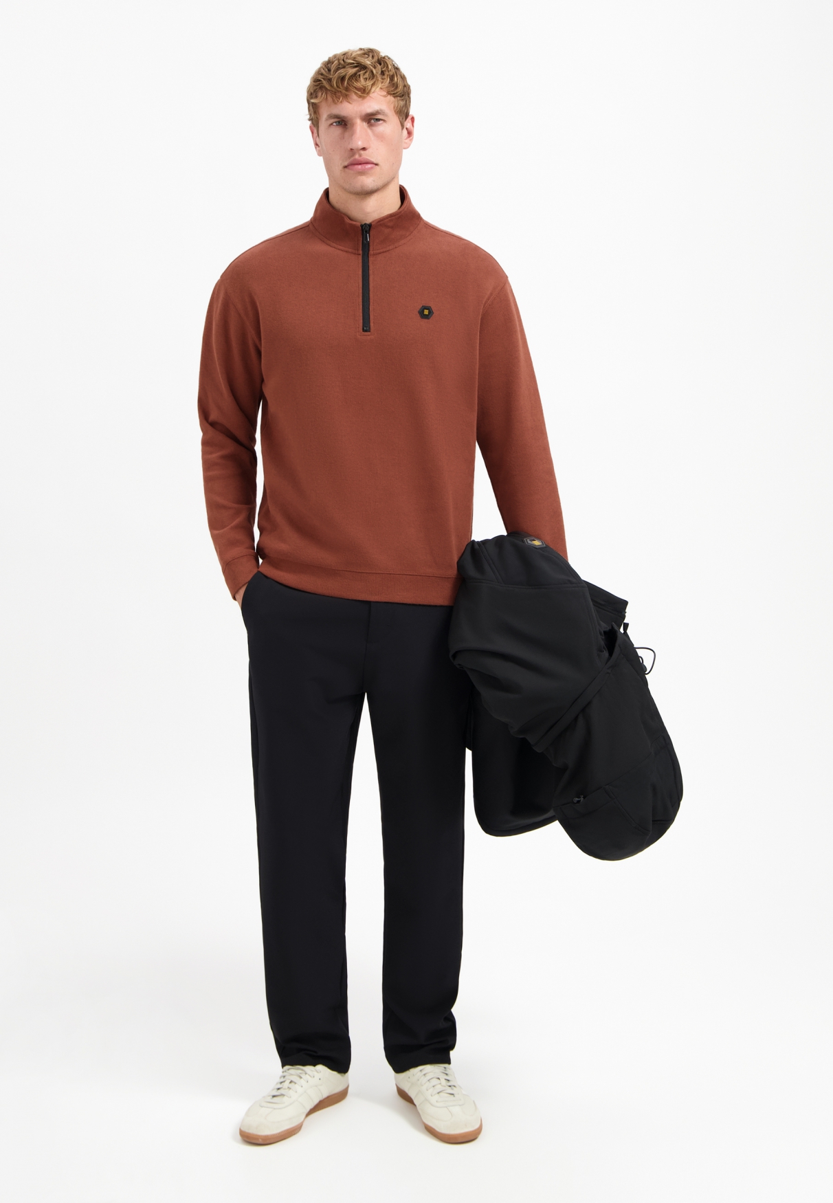 Sweater Half Zip Soft Rib Rela