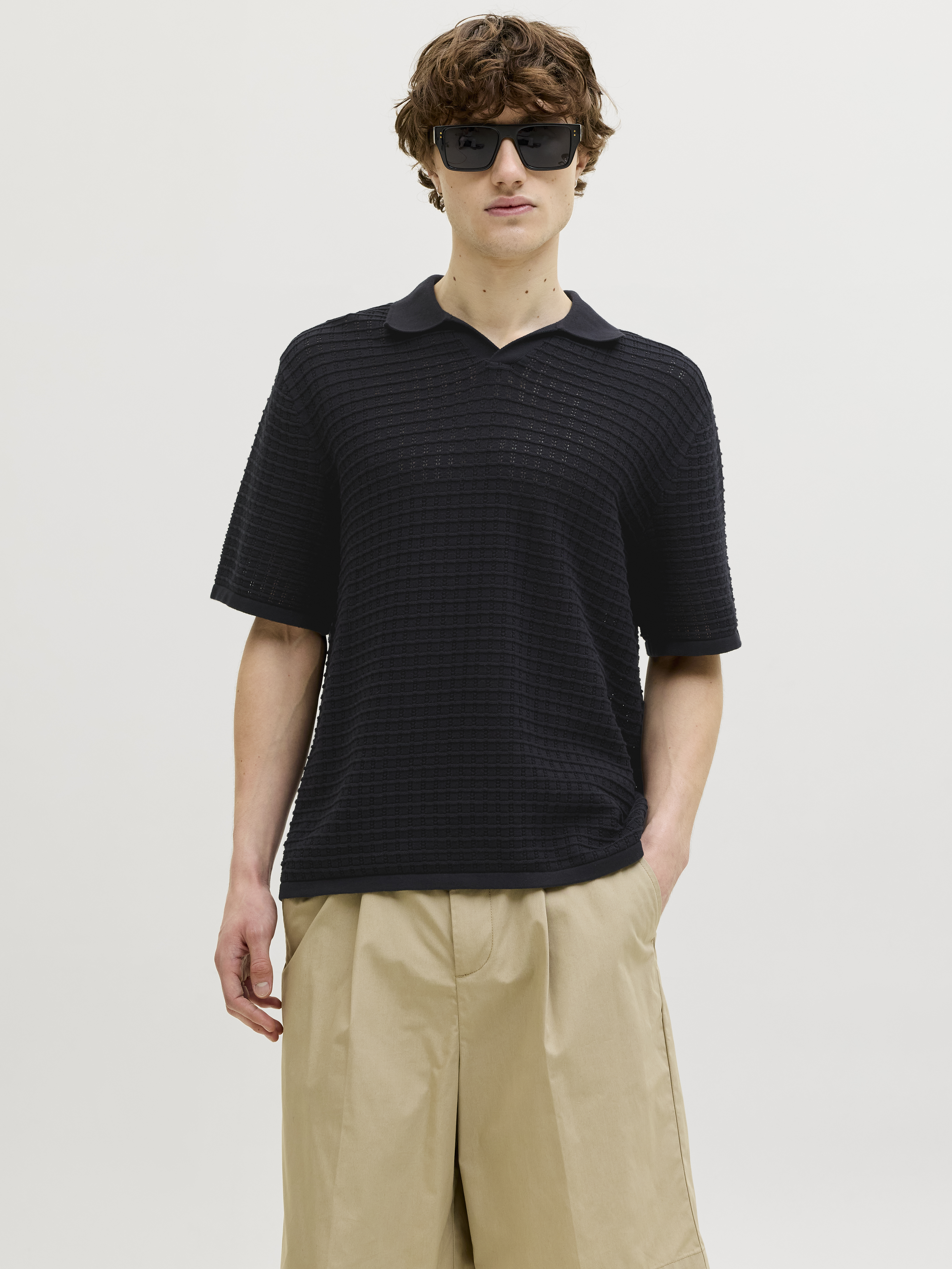 JORNANTUCKET KNIT SPLIT NECK POLO S