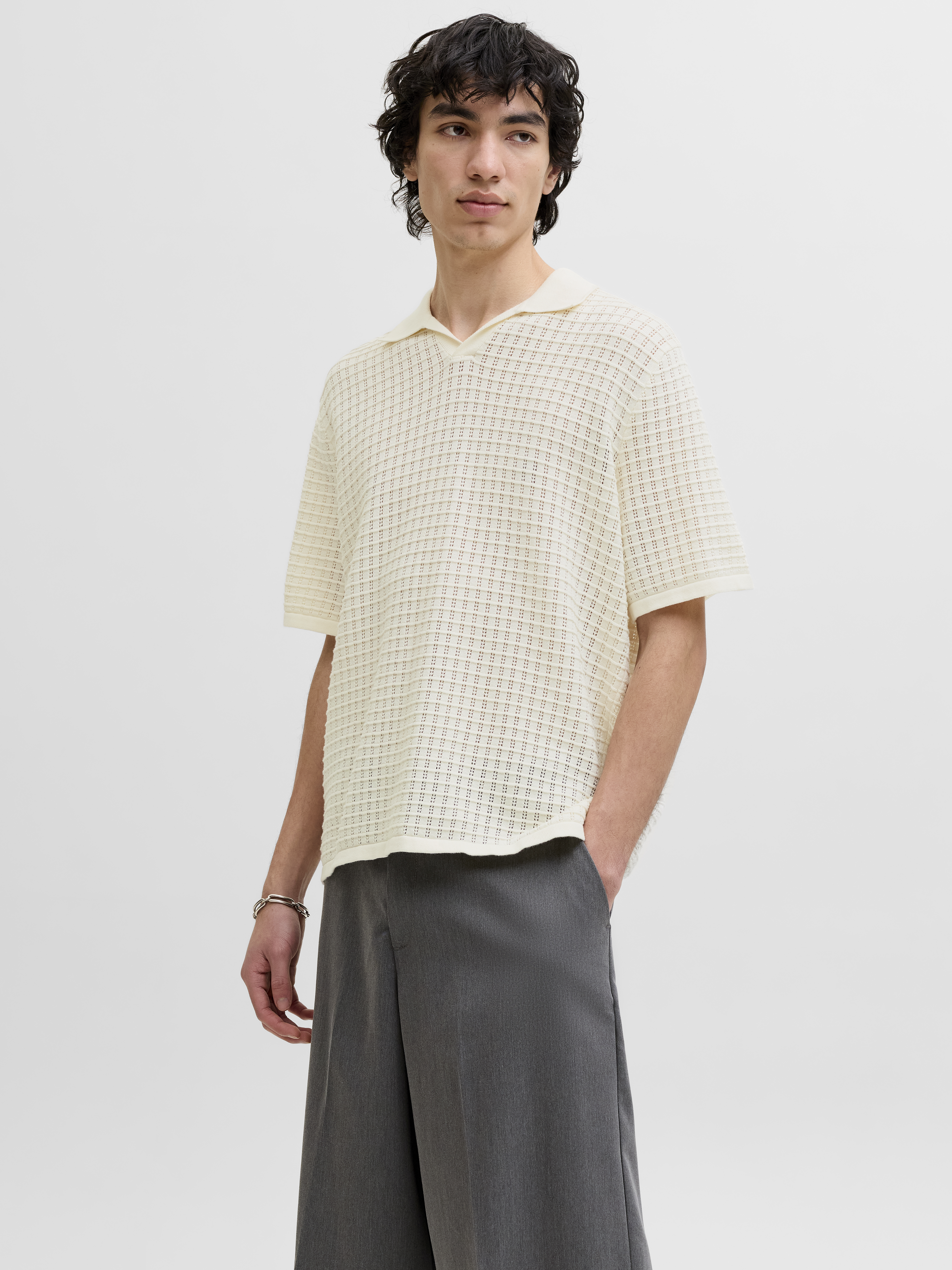 JORNANTUCKET KNIT SPLIT NECK POLO S