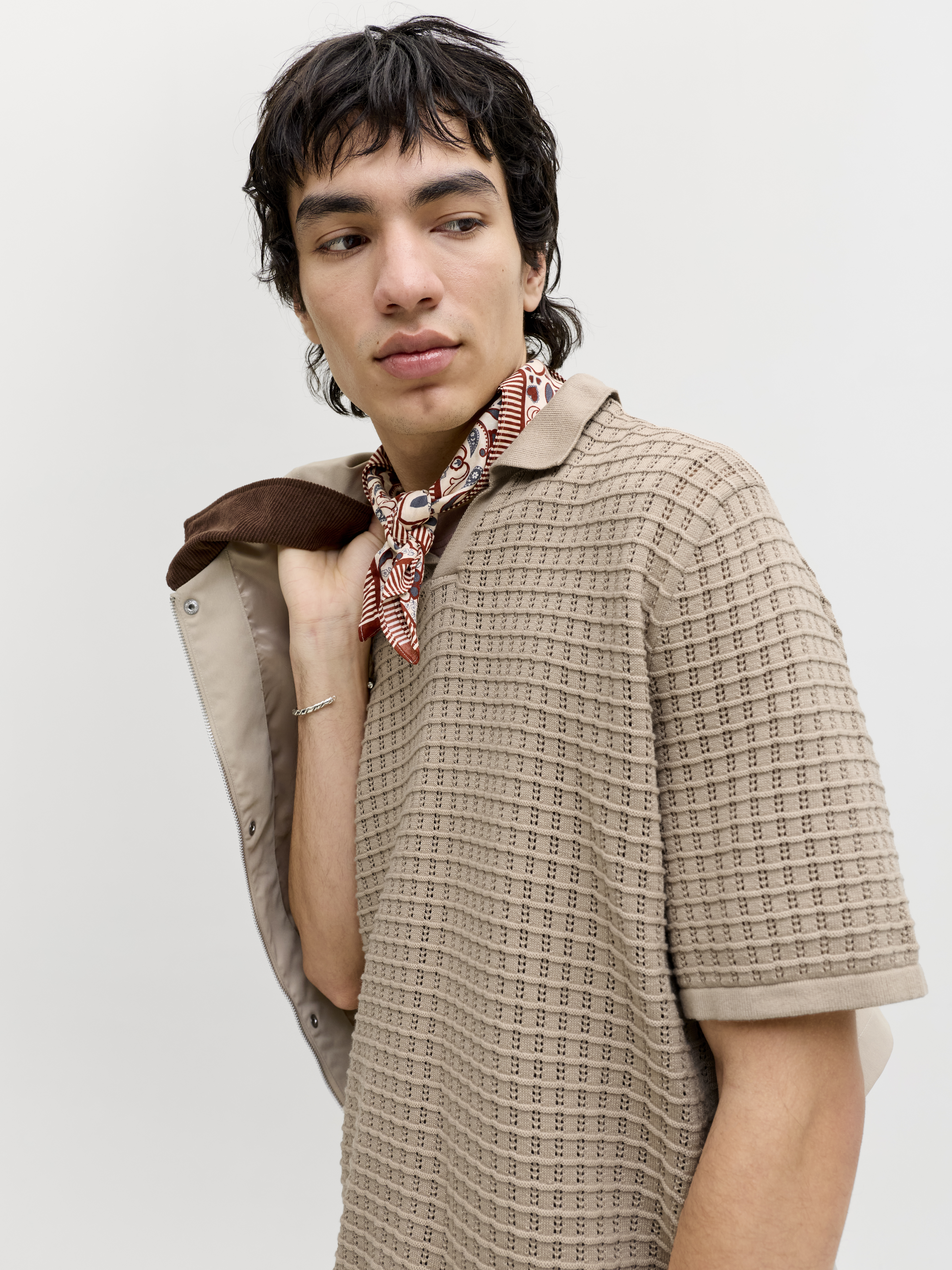 JORNANTUCKET KNIT SPLIT NECK POLO S