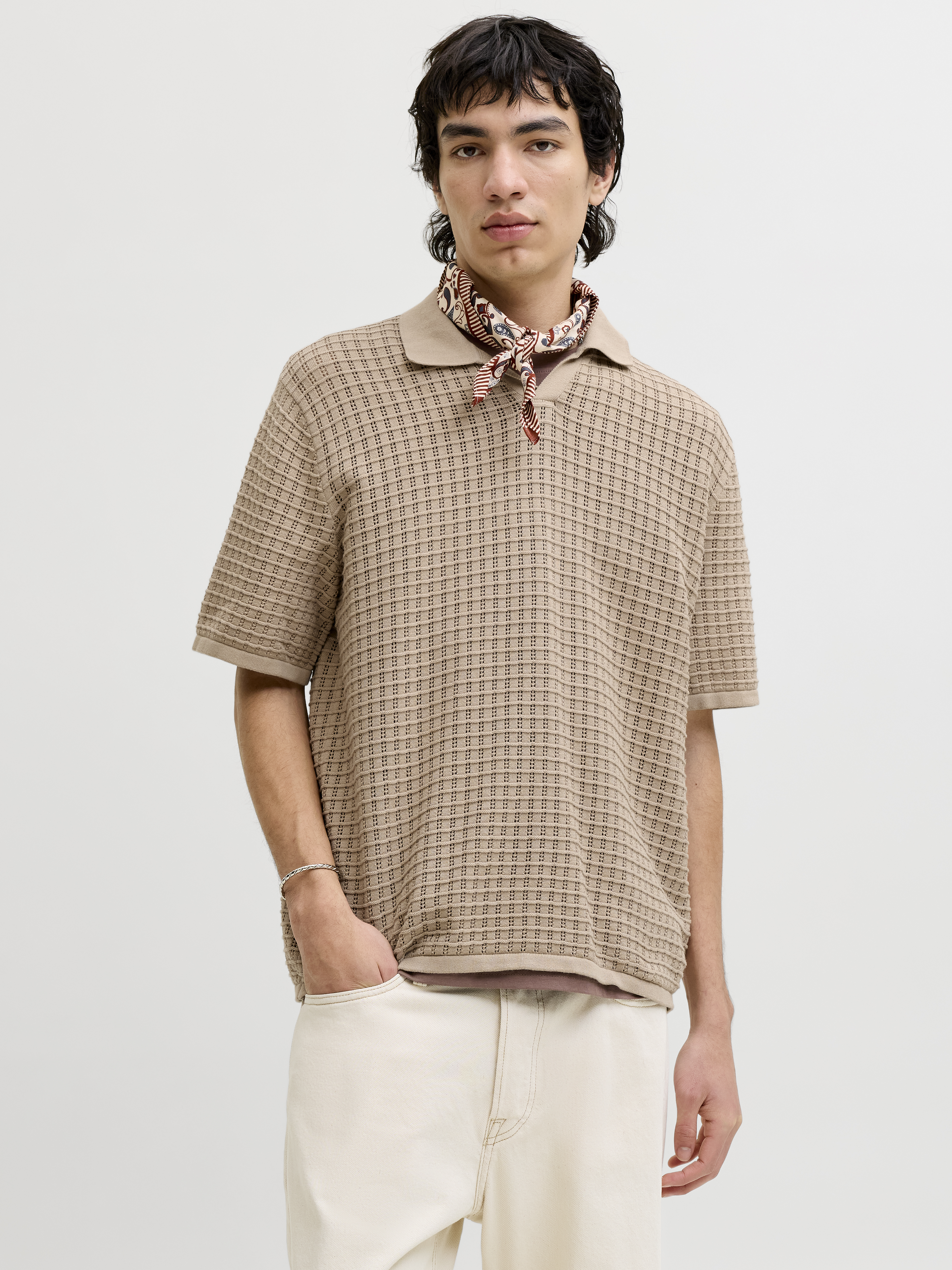 JORNANTUCKET KNIT SPLIT NECK POLO S