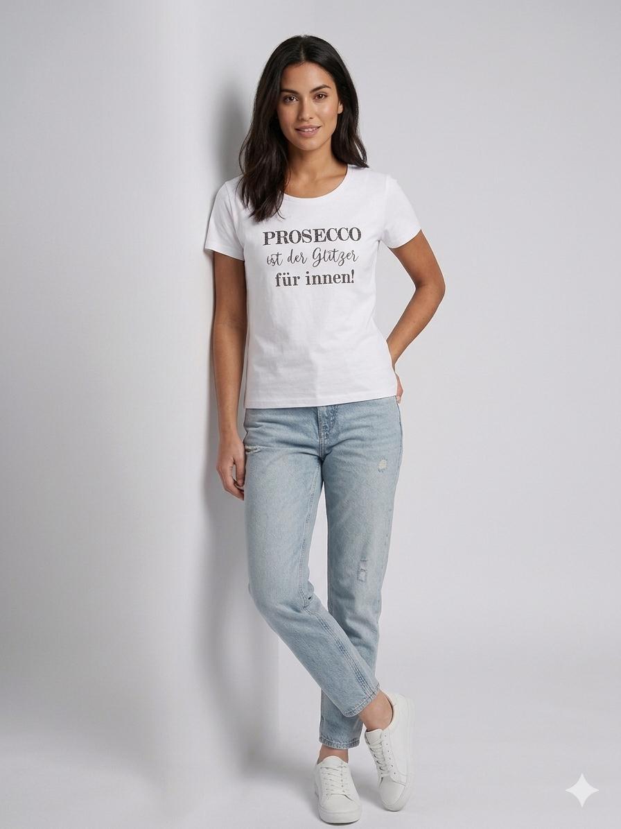 BeFamous T- Shirt "Prosecco ist der Glitzer für innen"