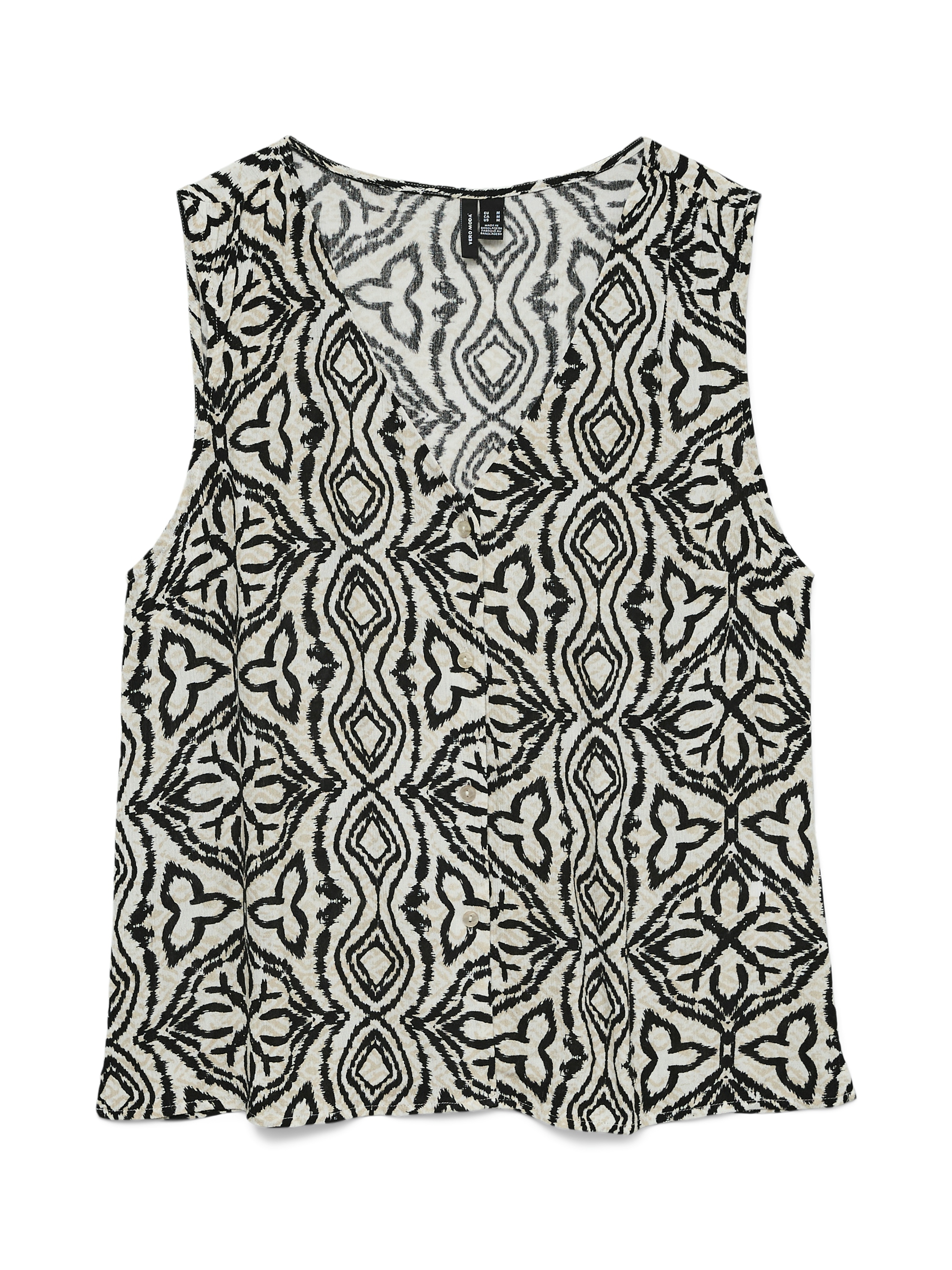 VMMENNY SL V-NECK TOP WVN BOO