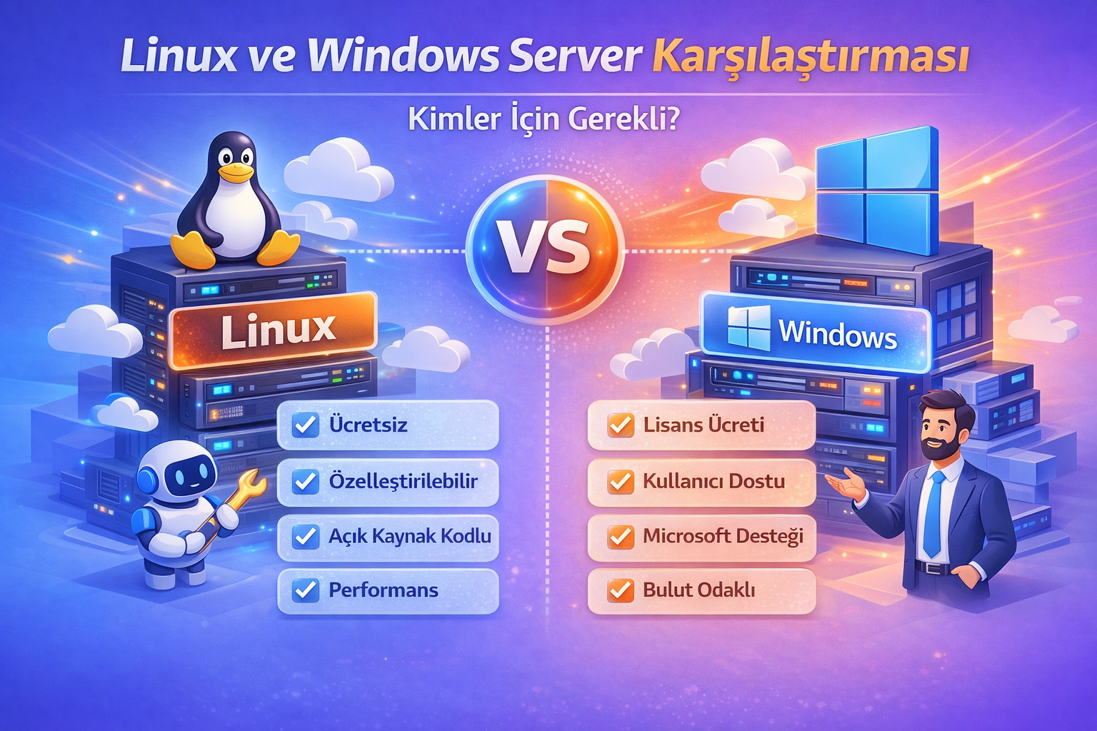 Linux ve Windows Server Karşılaştırması