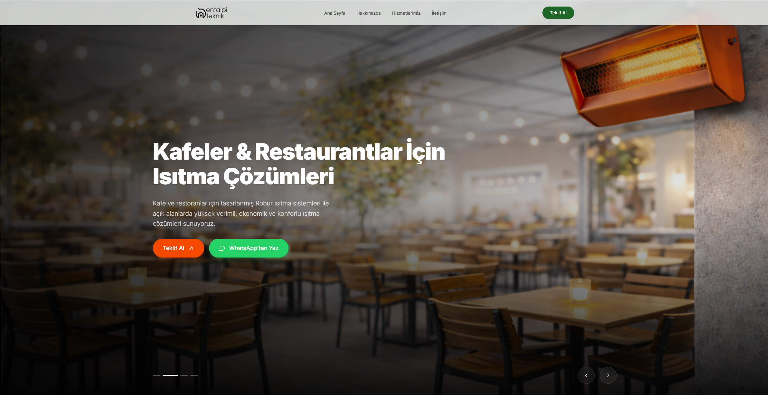 Entalpi Teknik Çevreci Enerji Çözümleri - Kurumsal Web Sitesi sektöründe Vodesoft Yazılım Projesi