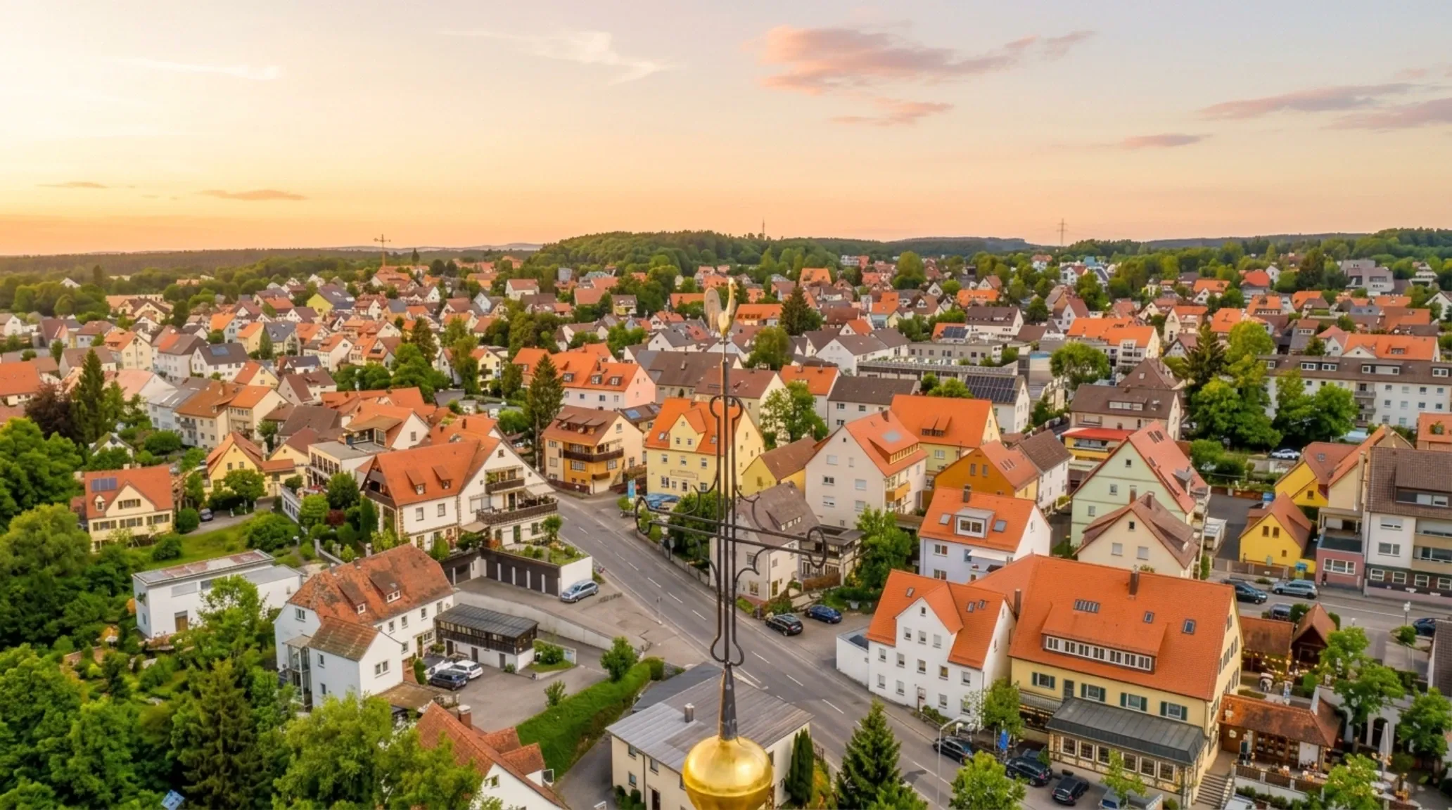 Panorama vom Turm der Wehrkirche in Nürnberg - Katzwang