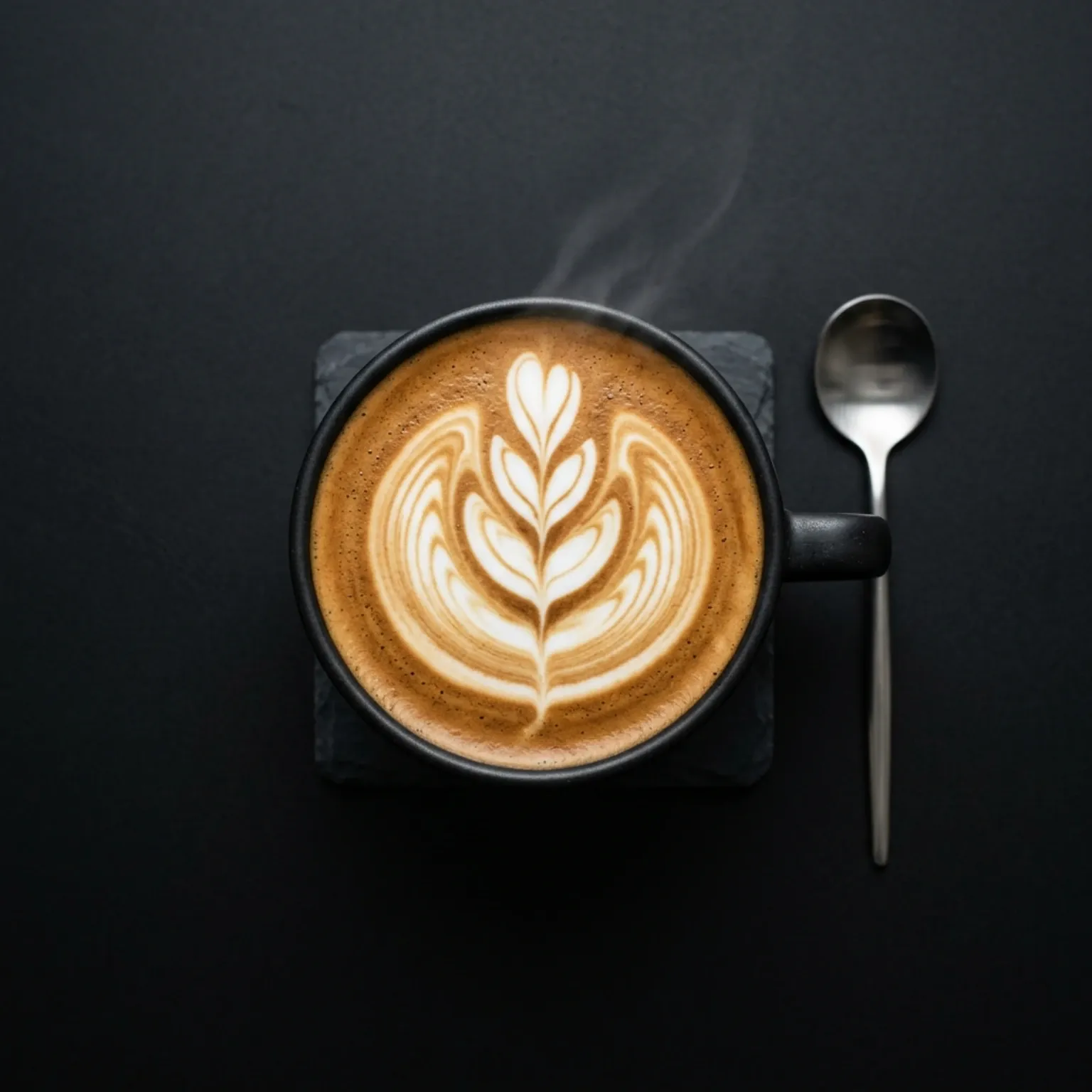 A cup of artisanal coffee with latte art
