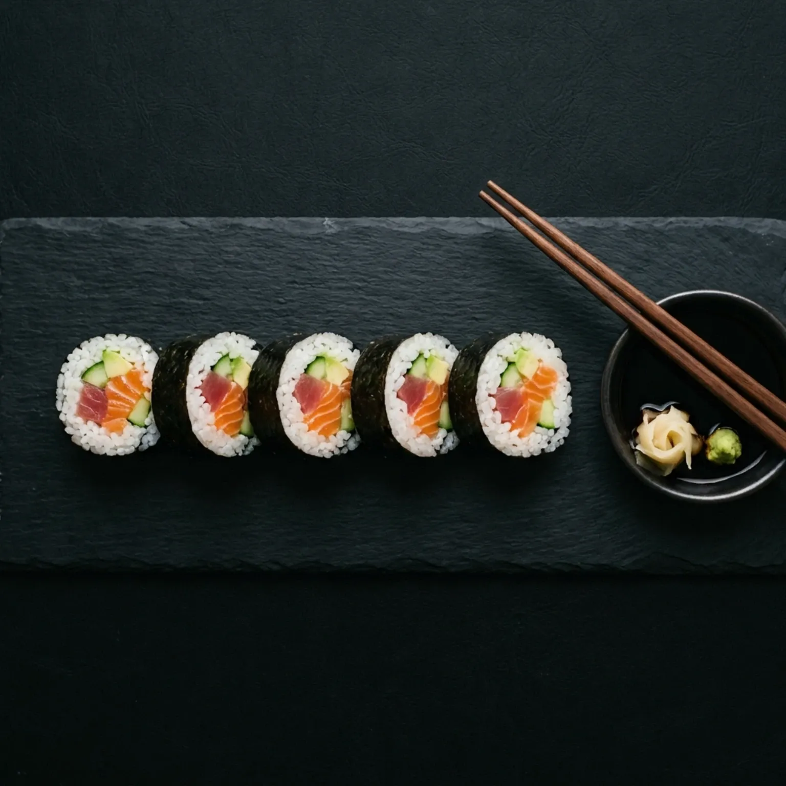 6 pieces of classic Maki sushi rolls