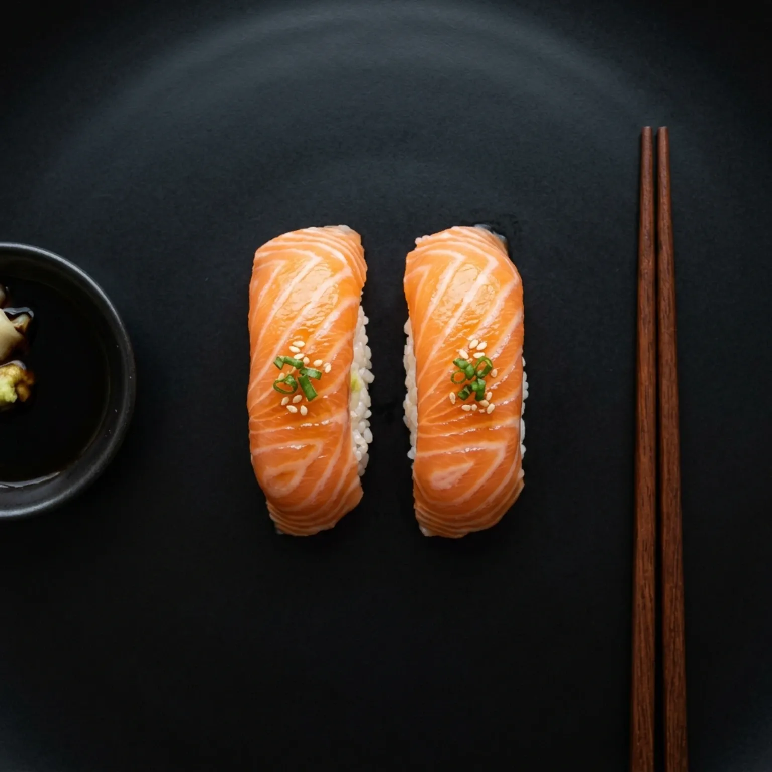 2 pieces of fresh Salmon Nigiri sushi