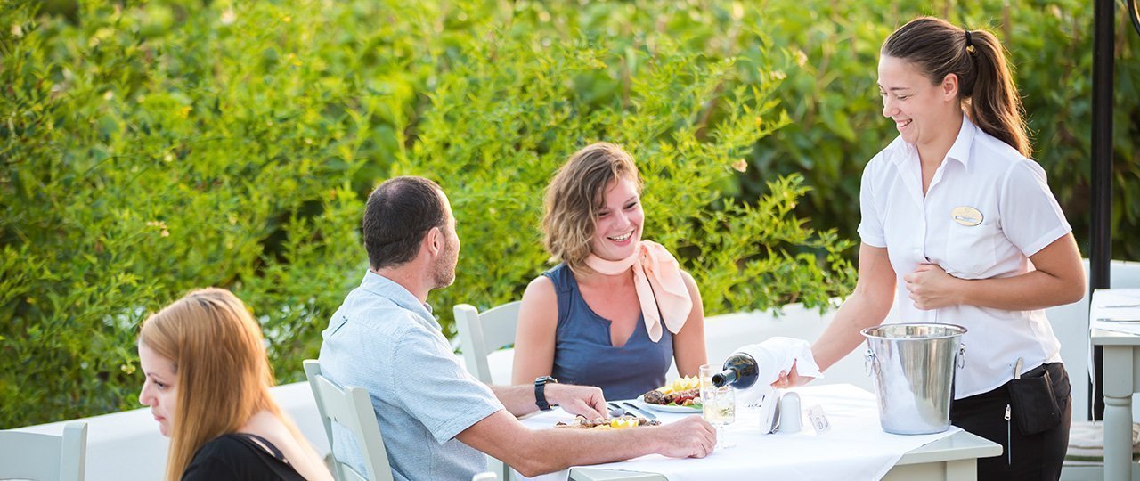 Restaurant terrace setting at the resort
