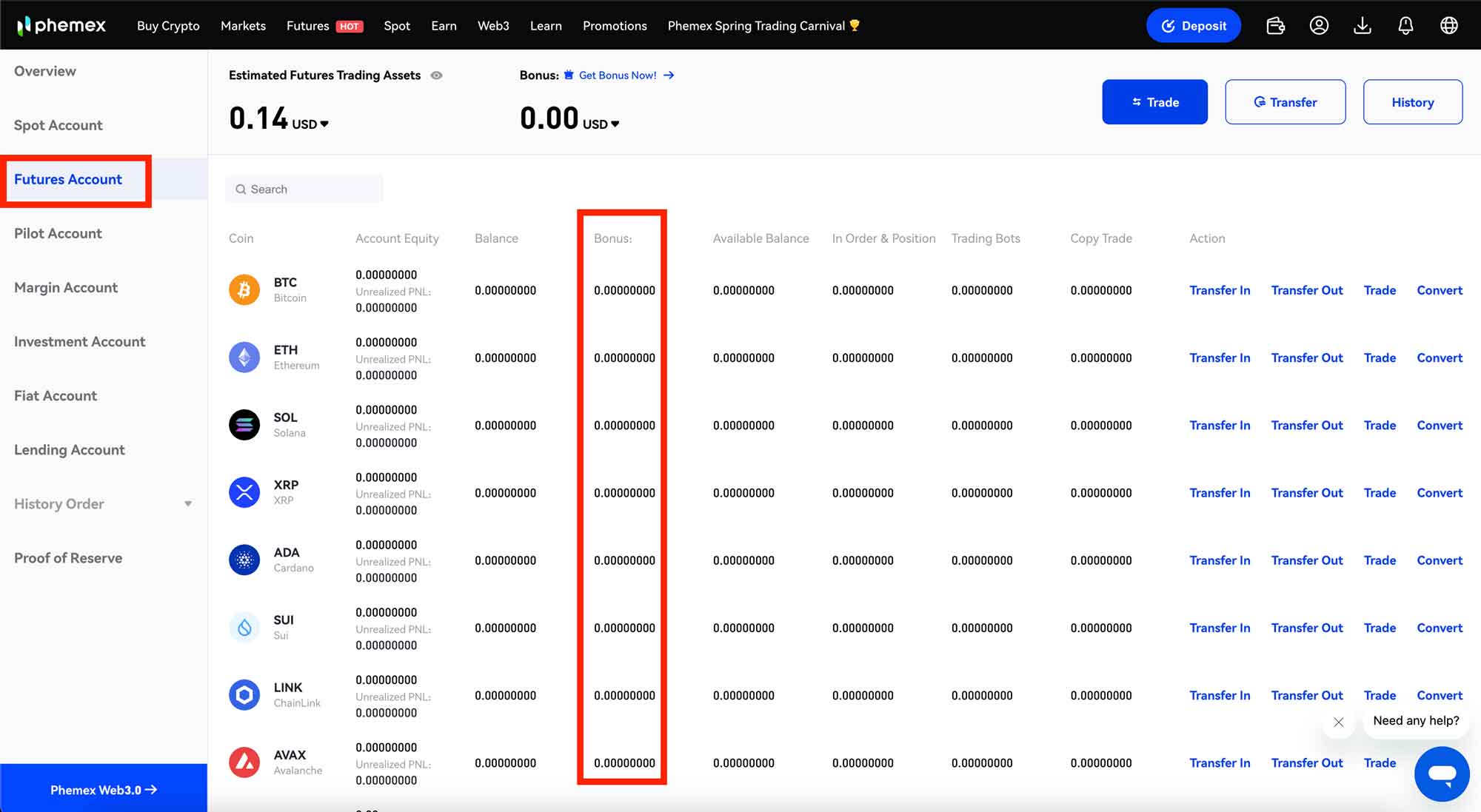 Cara Menggunakan Bonus Deposit Phemex
