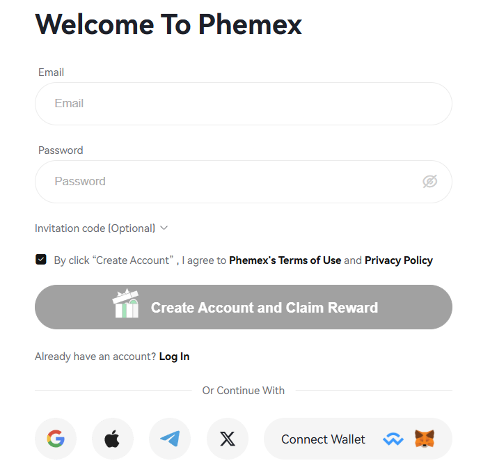 Phemex Login
