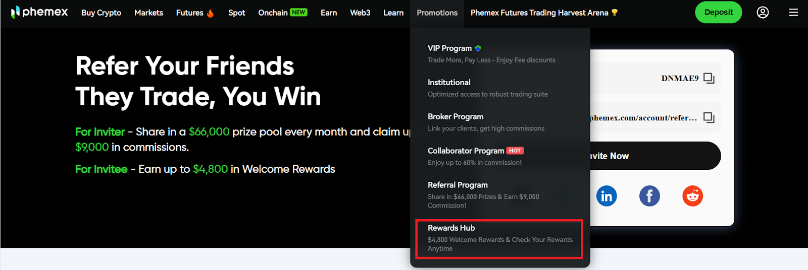 Phemex Bonus Sign Up