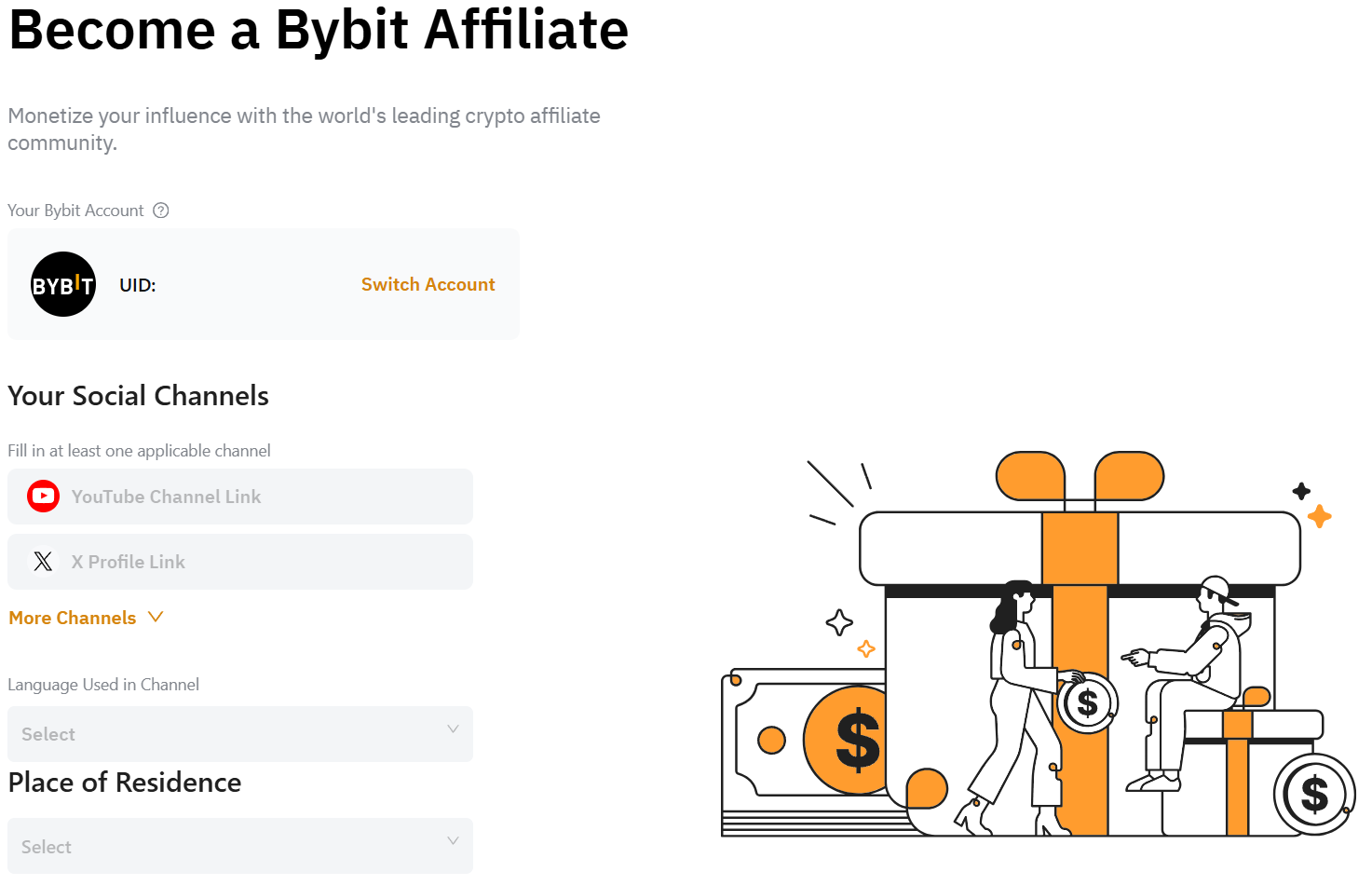 Contoh pendapatan afiliasi Bybit