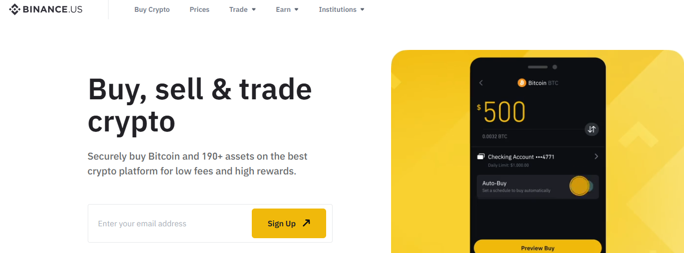 Binance.US Website