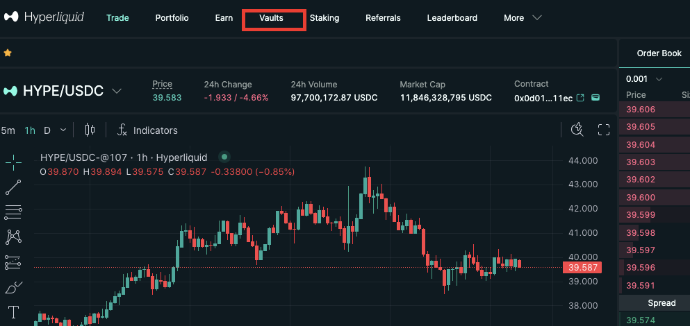 Hyperliquid vault screen tutorial