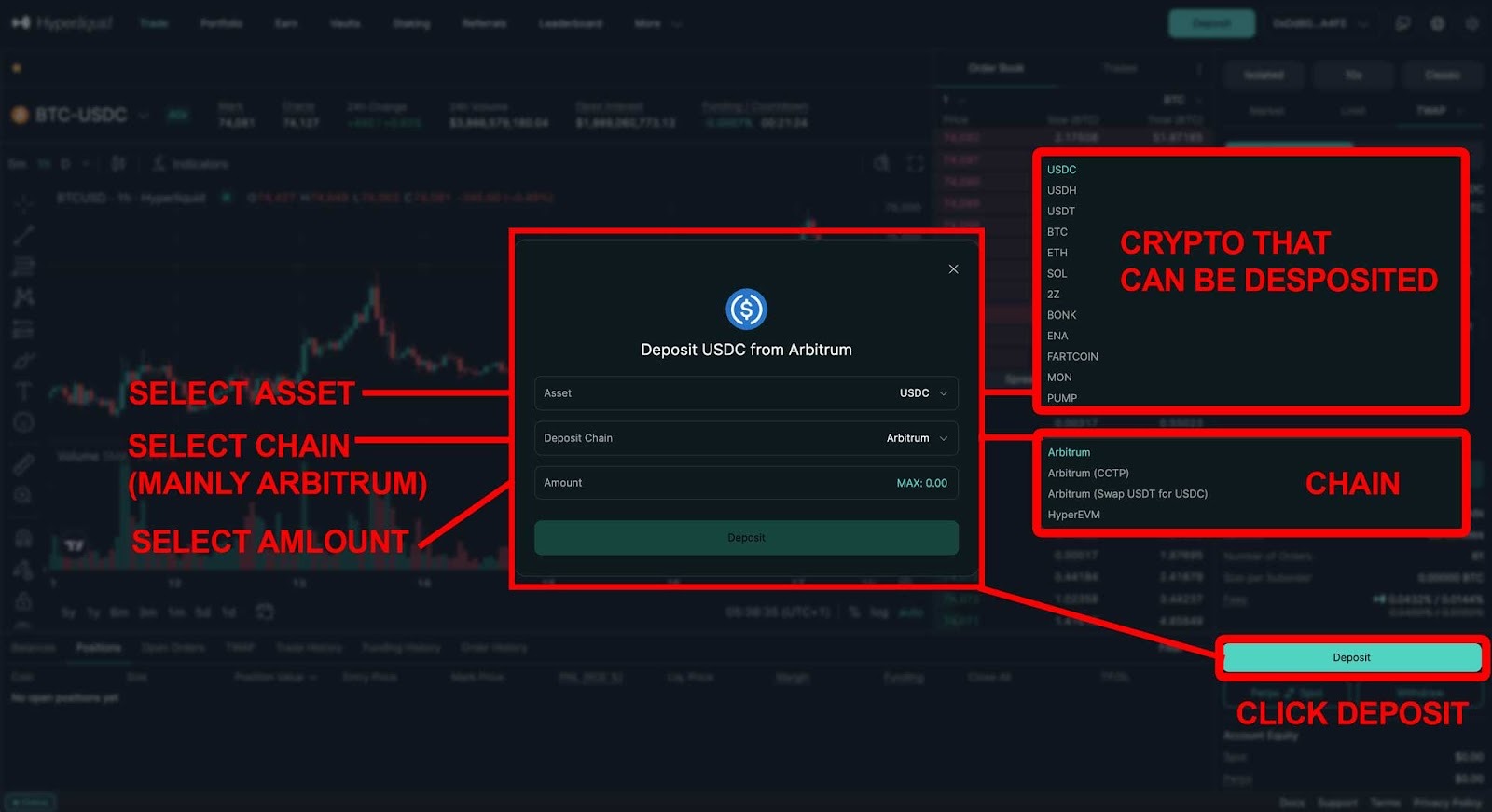 how to deposit on Hyperliquid