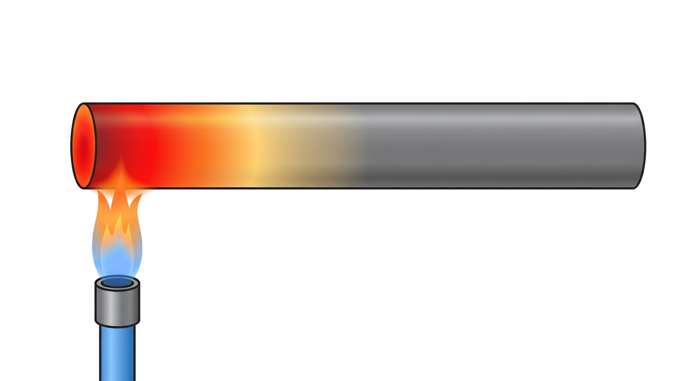 Conduction Metal Rod Over Flame