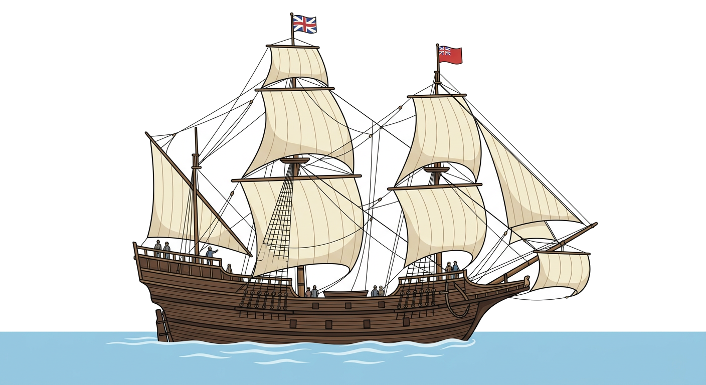 Illustration of the Mayflower ship