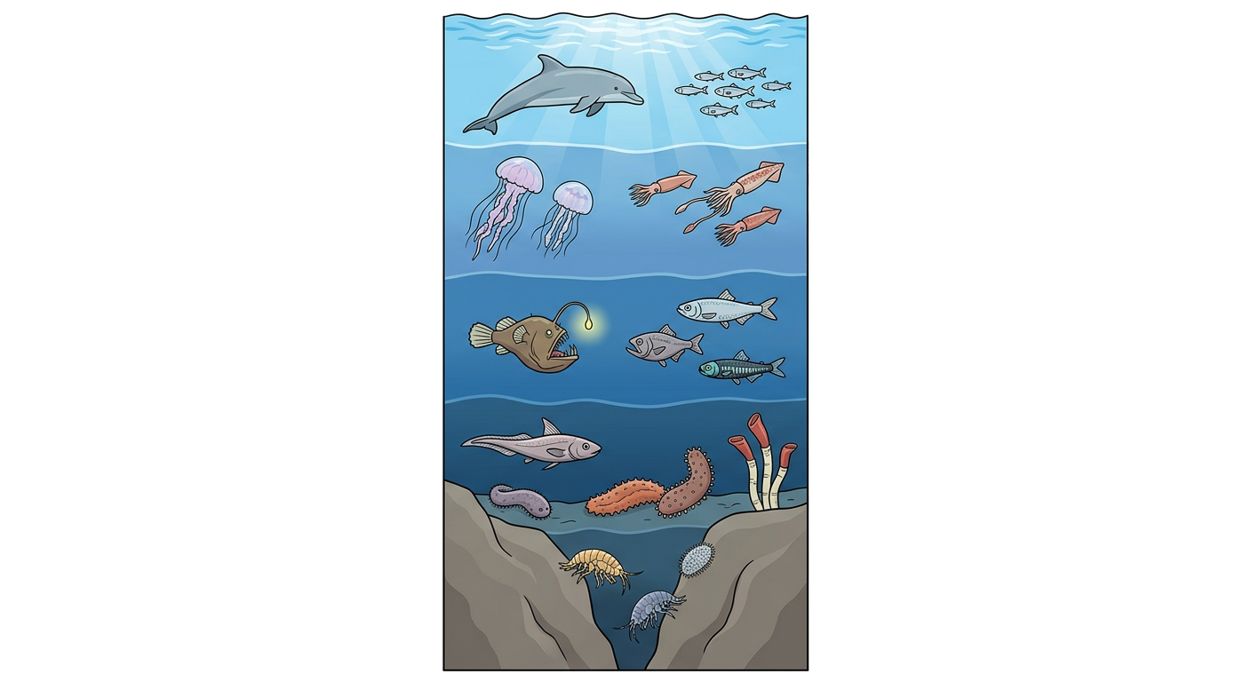 Cross-section of ocean zones