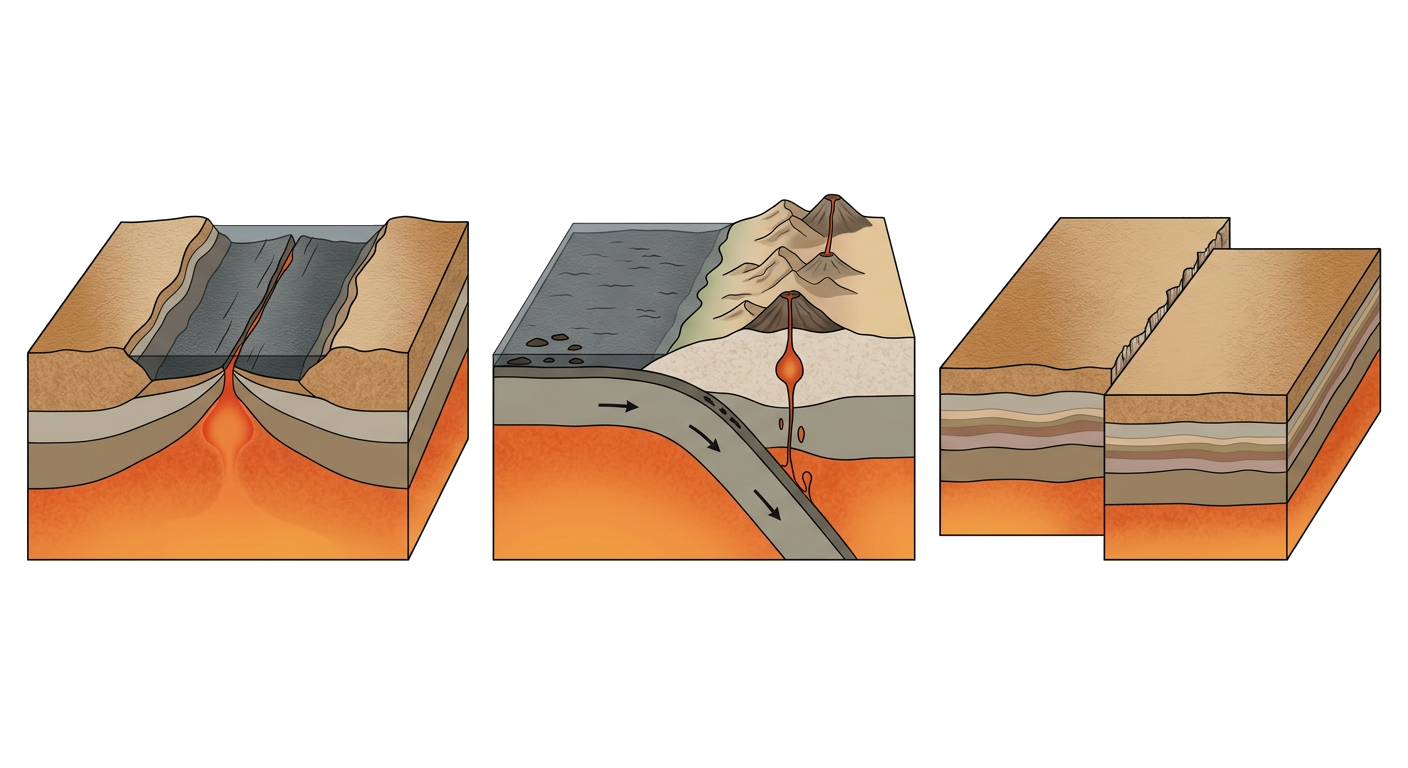 Plate Boundary Types Diagram