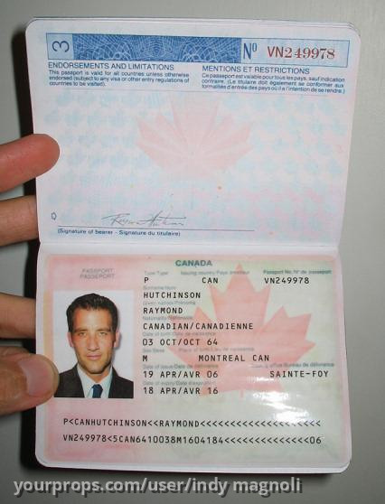 Ray Koval's Fake Canadian Passport – Duplicity (2009) – image 2