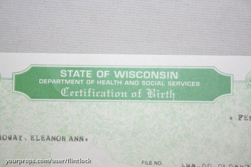 Ellie's (Jodie Foster) Birth Certificate – Contact (1997) – image 3