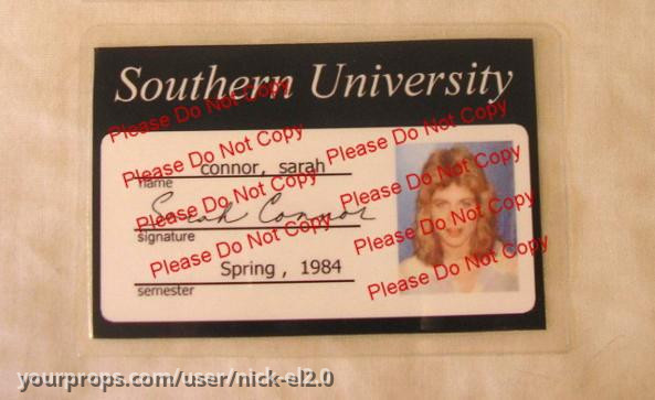 Sarah Connor's University ID – The Terminator (1984) – image 1