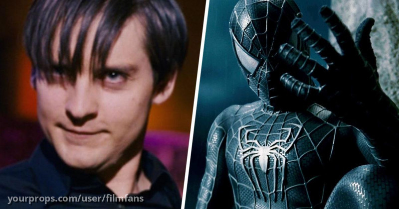Screenworn Red & Black (Bell Tower) "Spider-Man" Costume Neck Pieces Framed – Spider-Man 3 (2007) – image 4