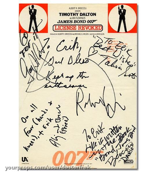 Signed Original Letterhead – License to Kill (1984) – image 1