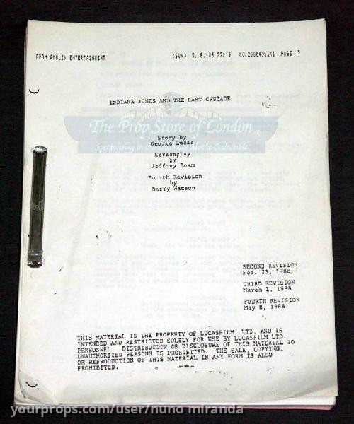 Original Script, 4th Rev. (May 8, 1988) – Indiana Jones and the Last Crusade (1989) – image 1
