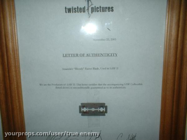 Shawnee Smith used Razor Blade – Saw II (2005) – image 1