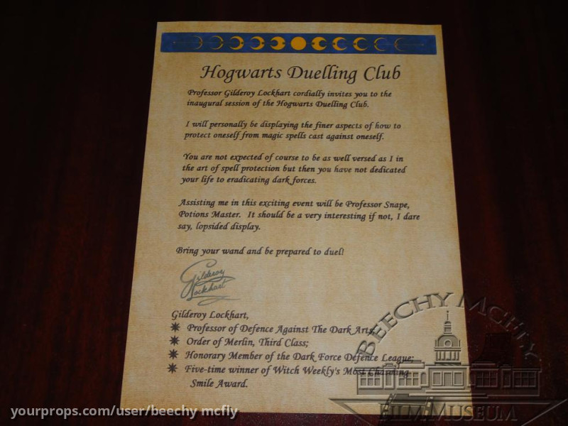 Hogwarts Duelling Club Invitation.. – Harry Potter and the Chamber of Secrets (2002) – image 1