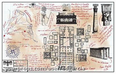 Rene Belloq’s Map Room drawing – Raiders of the Lost Ark (1981) – image 1